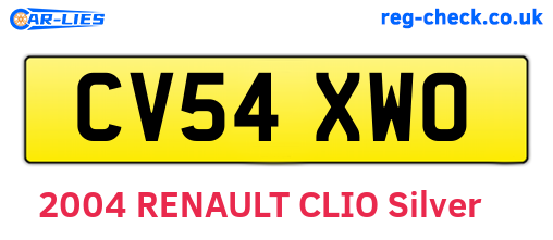 CV54XWO are the vehicle registration plates.