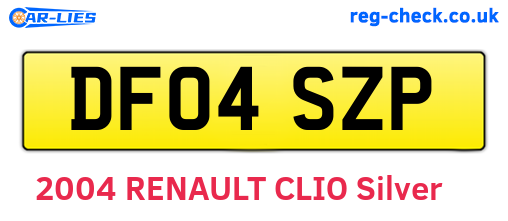 DF04SZP are the vehicle registration plates.