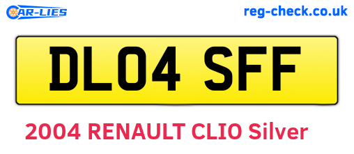 DL04SFF are the vehicle registration plates.