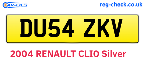 DU54ZKV are the vehicle registration plates.