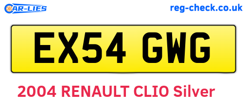 EX54GWG are the vehicle registration plates.