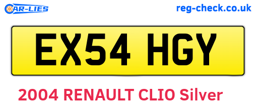 EX54HGY are the vehicle registration plates.