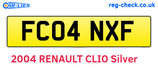 FC04NXF are the vehicle registration plates.
