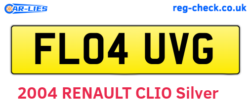 FL04UVG are the vehicle registration plates.