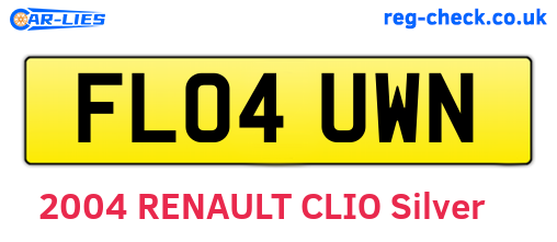 FL04UWN are the vehicle registration plates.