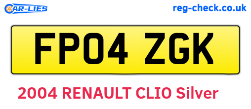 FP04ZGK are the vehicle registration plates.