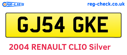 GJ54GKE are the vehicle registration plates.
