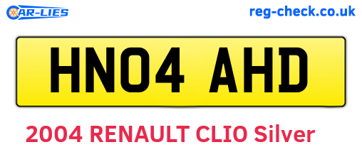 HN04AHD are the vehicle registration plates.