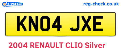 KN04JXE are the vehicle registration plates.
