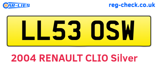 LL53OSW are the vehicle registration plates.
