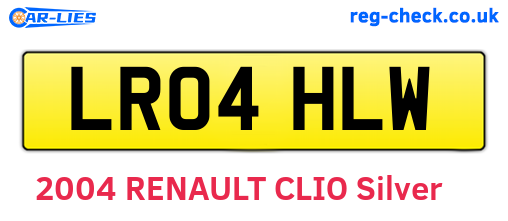 LR04HLW are the vehicle registration plates.