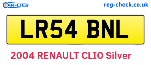 LR54BNL are the vehicle registration plates.