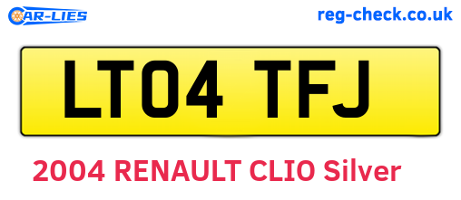 LT04TFJ are the vehicle registration plates.