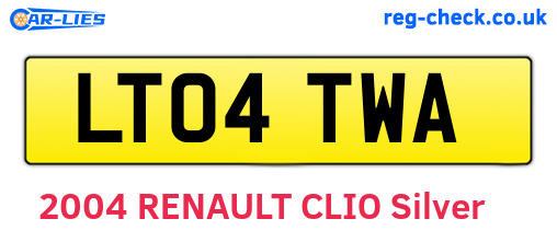 LT04TWA are the vehicle registration plates.
