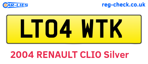 LT04WTK are the vehicle registration plates.