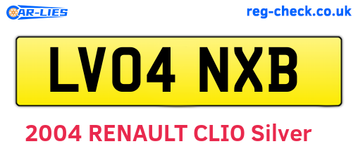 LV04NXB are the vehicle registration plates.