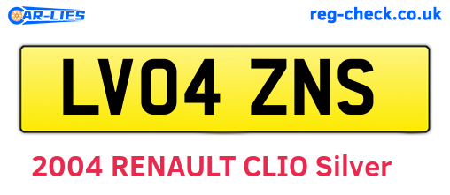 LV04ZNS are the vehicle registration plates.