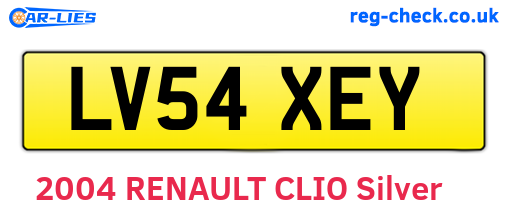 LV54XEY are the vehicle registration plates.