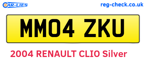 MM04ZKU are the vehicle registration plates.