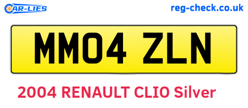 MM04ZLN are the vehicle registration plates.