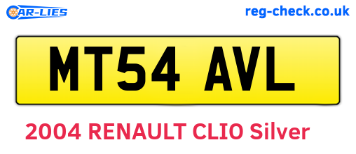 MT54AVL are the vehicle registration plates.