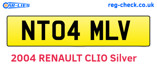 NT04MLV are the vehicle registration plates.