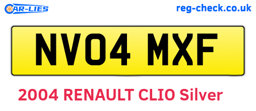 NV04MXF are the vehicle registration plates.