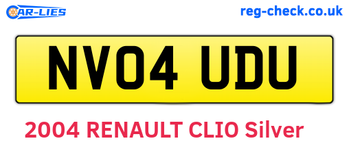 NV04UDU are the vehicle registration plates.