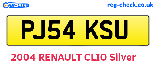PJ54KSU are the vehicle registration plates.