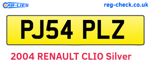 PJ54PLZ are the vehicle registration plates.