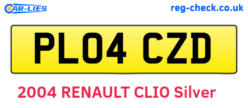 PL04CZD are the vehicle registration plates.
