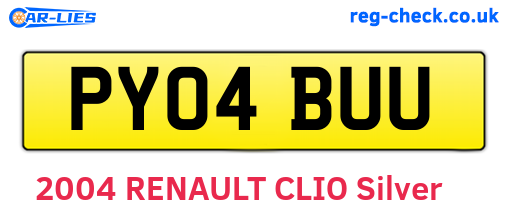 PY04BUU are the vehicle registration plates.