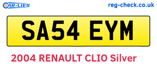 SA54EYM are the vehicle registration plates.