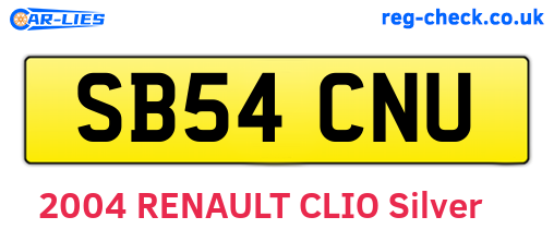 SB54CNU are the vehicle registration plates.
