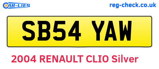 SB54YAW are the vehicle registration plates.