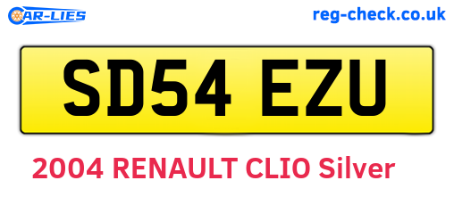 SD54EZU are the vehicle registration plates.