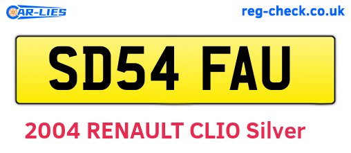 SD54FAU are the vehicle registration plates.