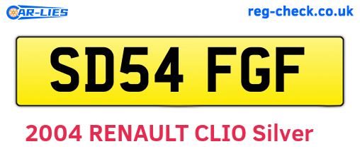 SD54FGF are the vehicle registration plates.