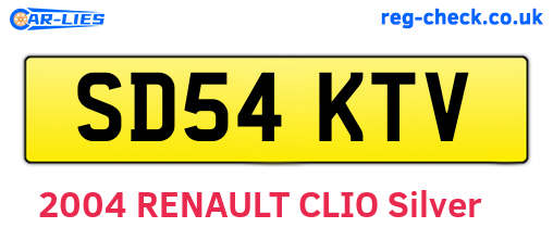 SD54KTV are the vehicle registration plates.