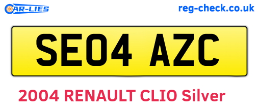 SE04AZC are the vehicle registration plates.