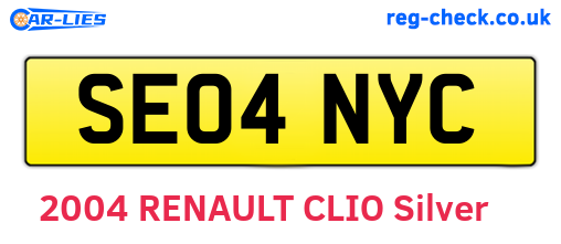 SE04NYC are the vehicle registration plates.