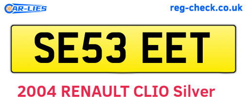 SE53EET are the vehicle registration plates.