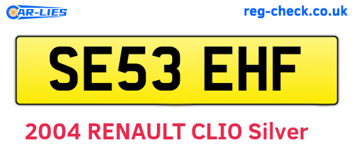 SE53EHF are the vehicle registration plates.