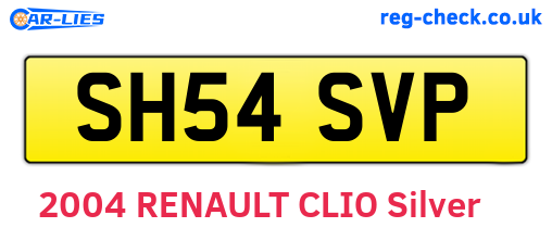 SH54SVP are the vehicle registration plates.