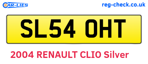 SL54OHT are the vehicle registration plates.