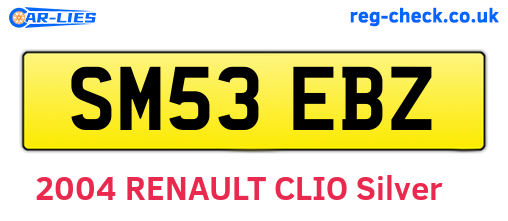 SM53EBZ are the vehicle registration plates.