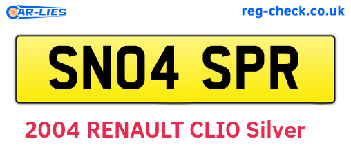 SN04SPR are the vehicle registration plates.
