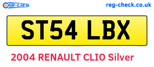 ST54LBX are the vehicle registration plates.