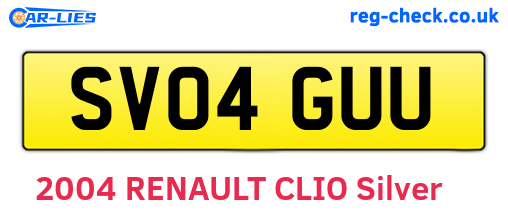 SV04GUU are the vehicle registration plates.