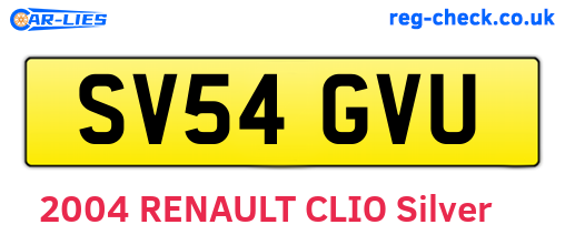 SV54GVU are the vehicle registration plates.